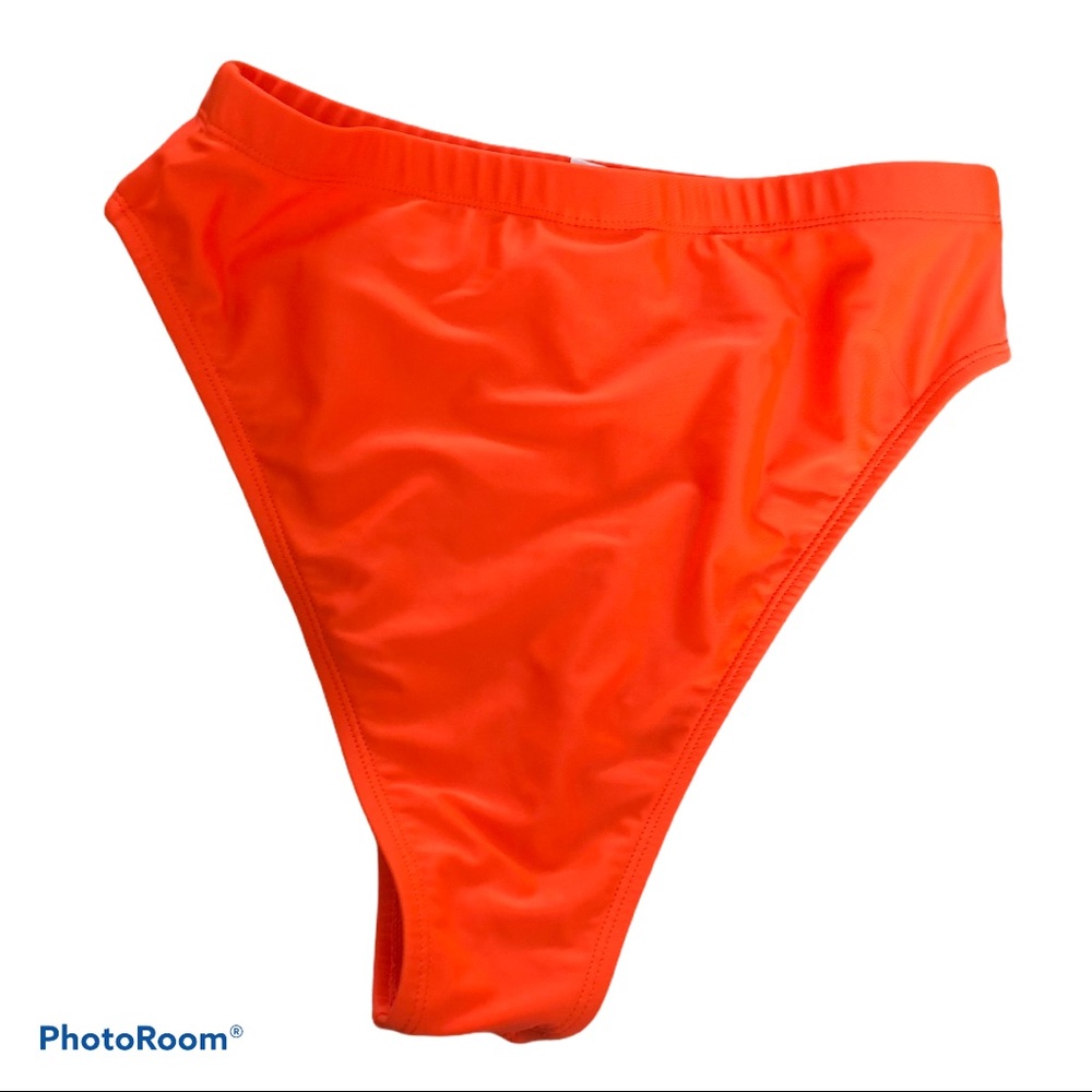 Orange High Waisted Square Neck Bikini Set - Picture 4 of 8